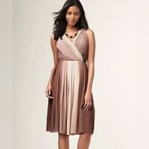 TALBOTS $189 Pleated Ombre Cocktail Dress Size 8